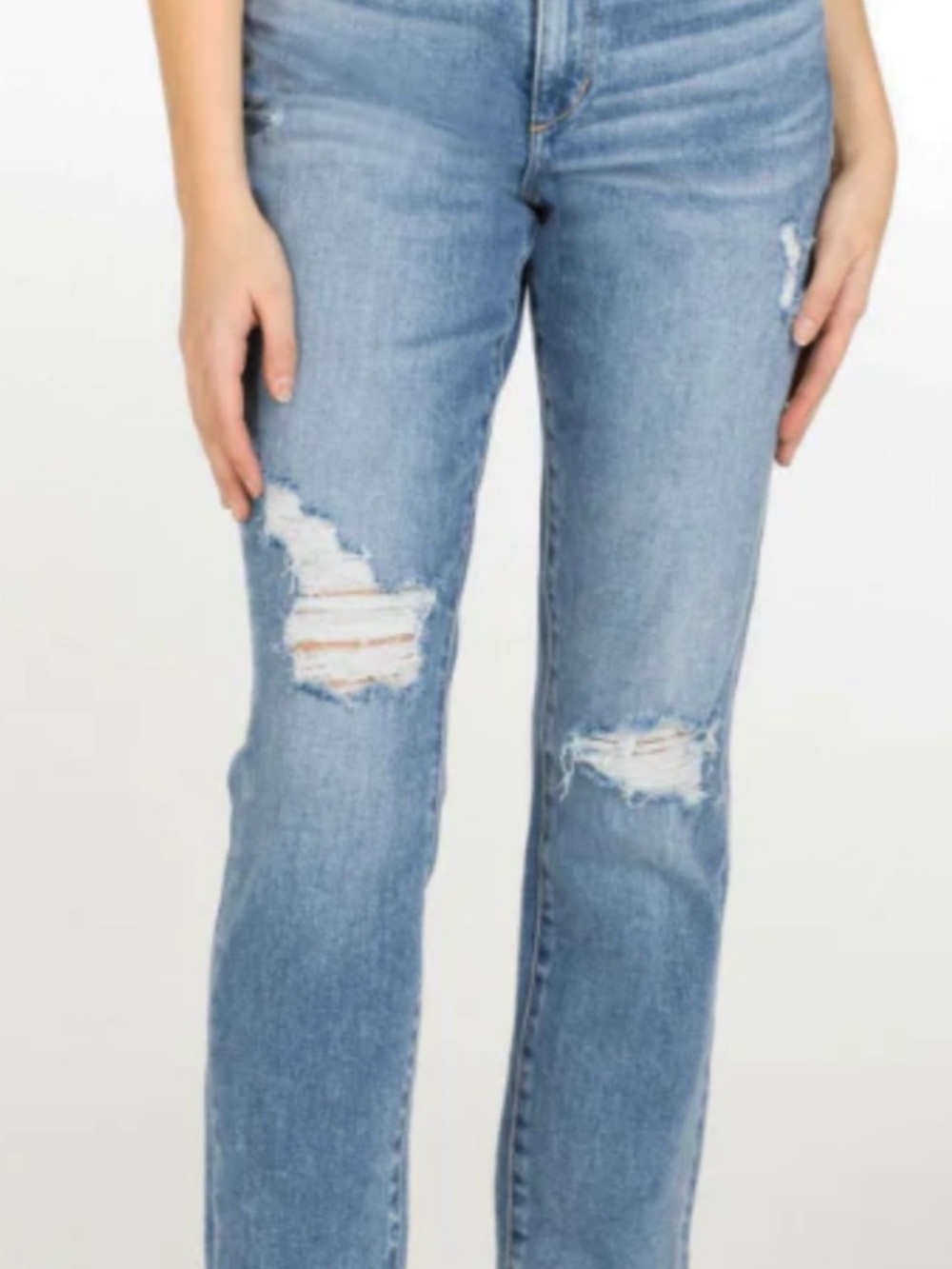 Articles of Society Light Blue Distressed Straight-Leg Jeans